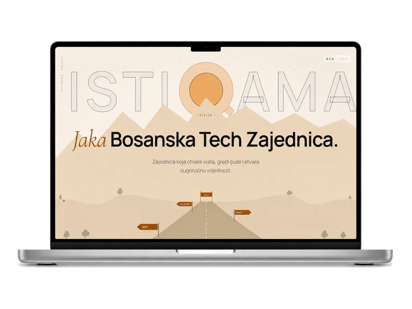 Istiqama homepage on a MacBook